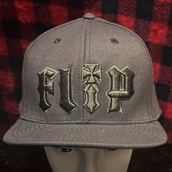 Vintage FLIP Skateboards Brown Embroidered LG/XLG Snapback Hat EUC Very Rare! - Picture 2 of 5